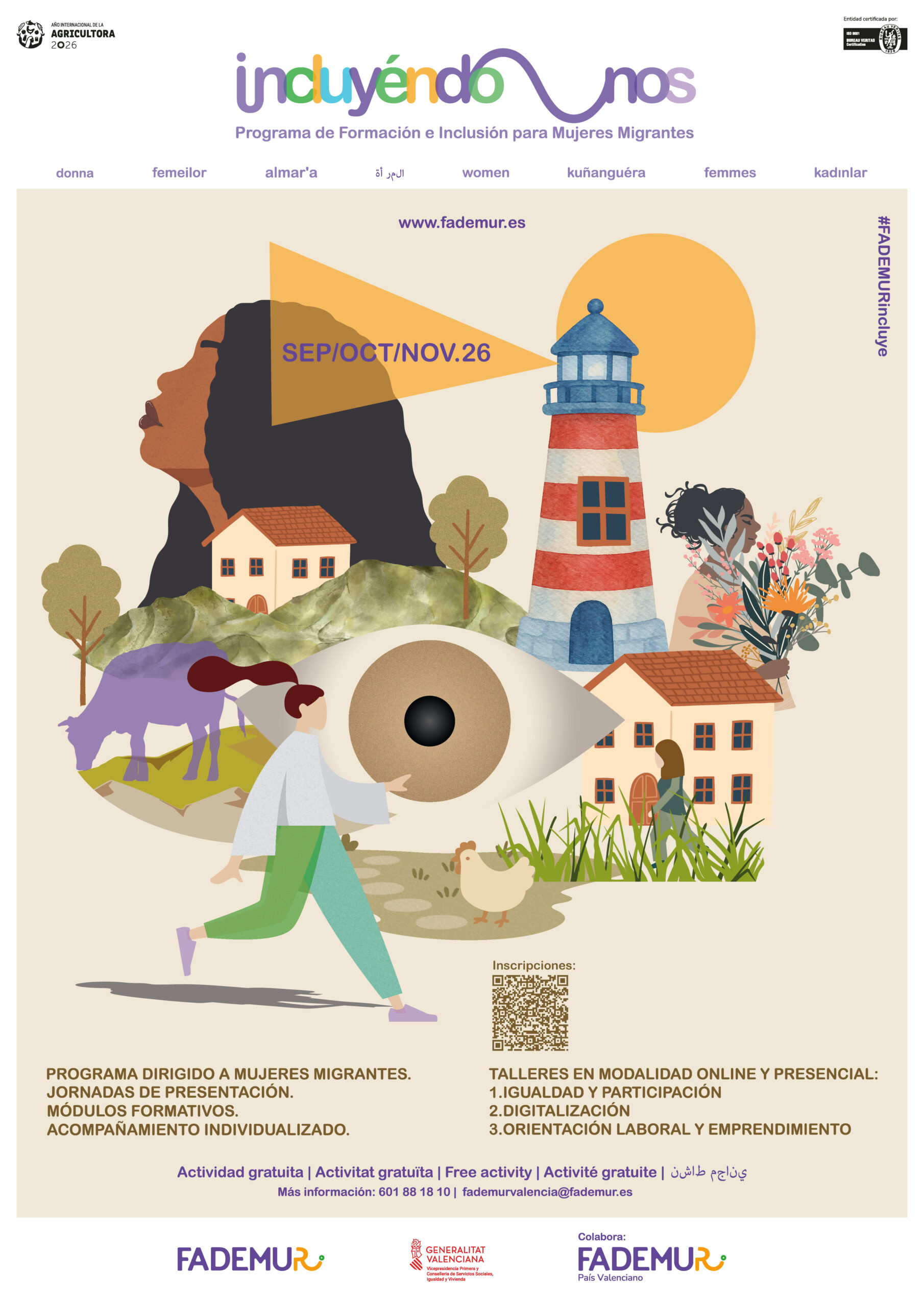 FADEMUR Comunidad Valenciana impulsa el programa gratuito “INCLUYÉNDO-NOS” para mujeres migrantes del medio rural