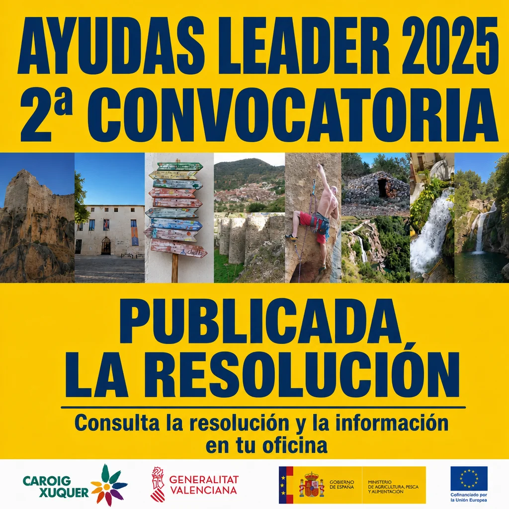 resolucion segunda convocatoria ayudas leader gal caroig xuquer serra grossa